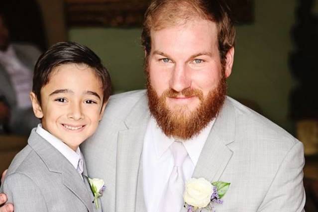 Groom and little boy