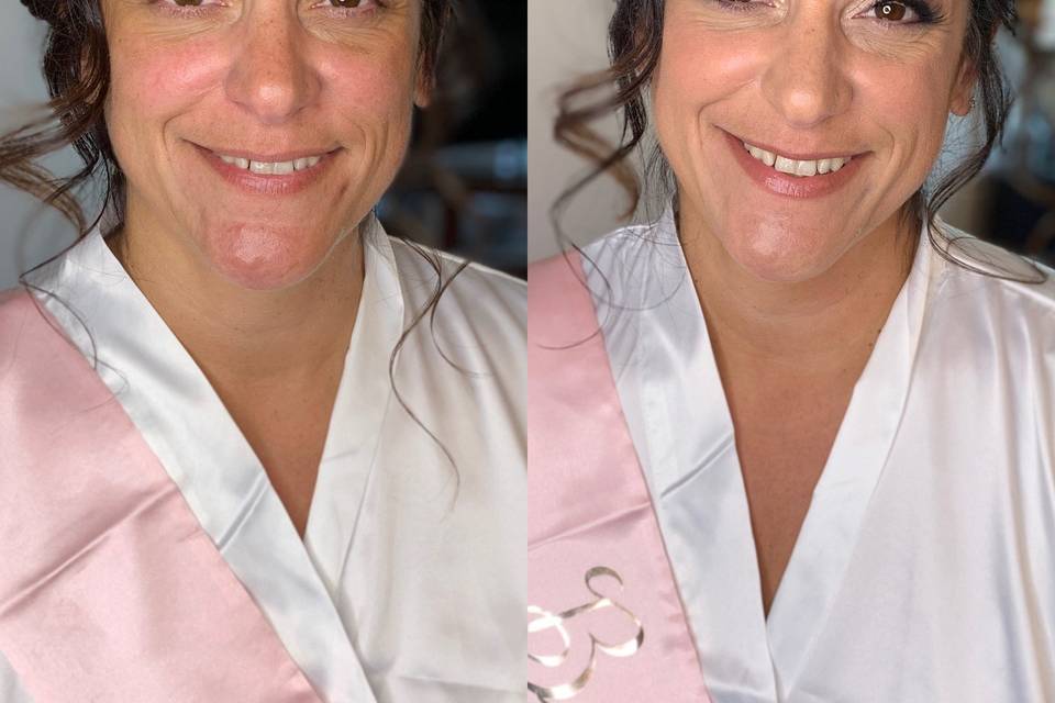 Before & after bridal glam