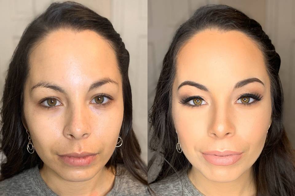 Before & after bridal trial