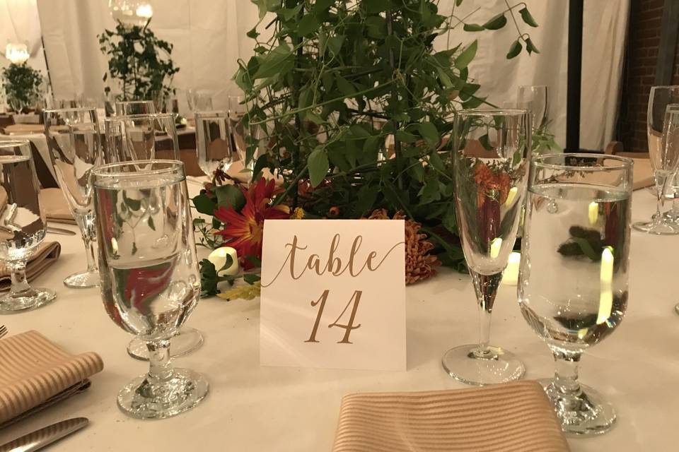 Table number - simple yet elegant