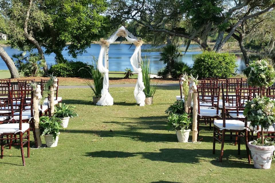 Lakeside wedding ceremony