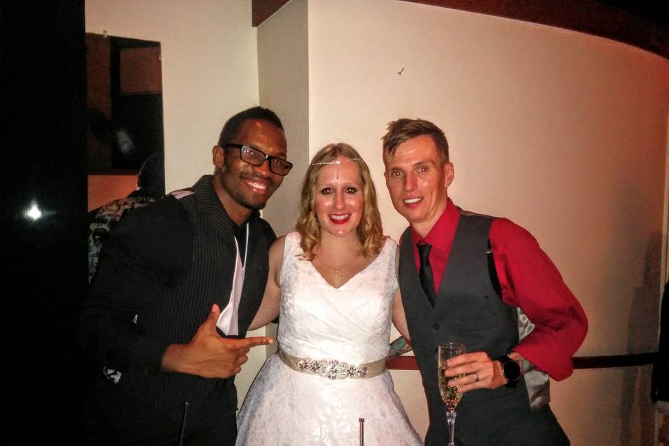 With the newlyweds