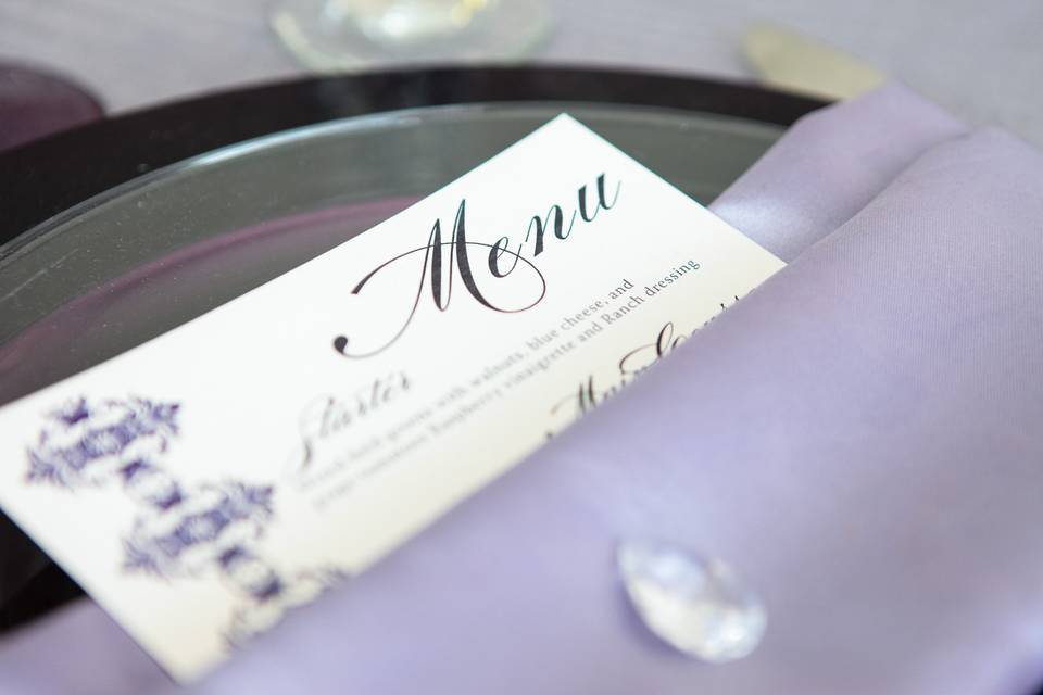 Menu card