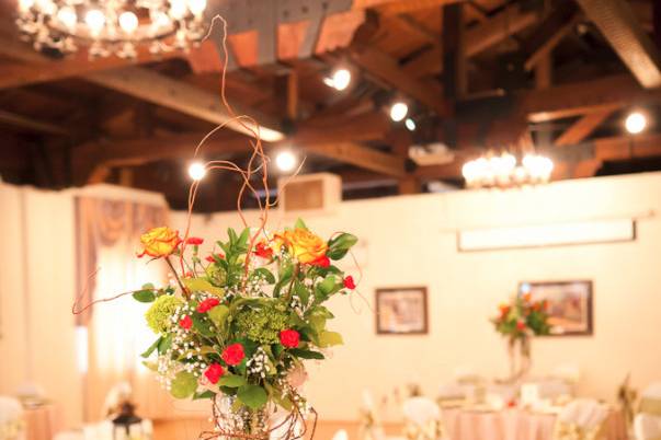 Raised floral centerpiece