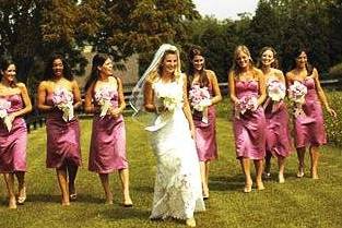 Bride and her bridesmaids