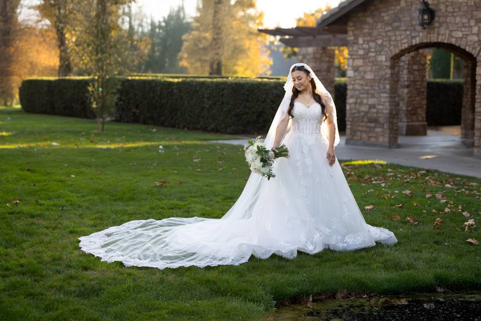 Bride in the fall