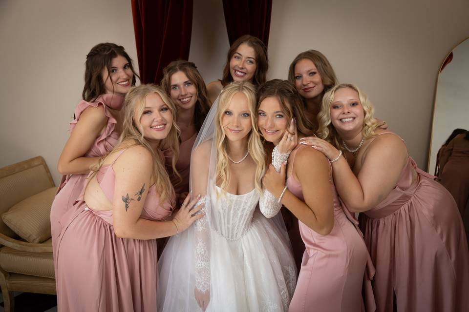 Bride and brides maids