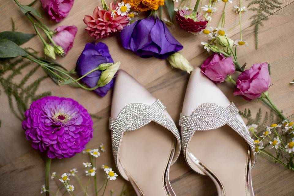 Shoes and flowers