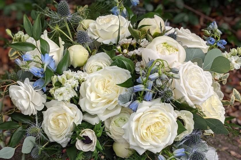 Blue and white bouquet