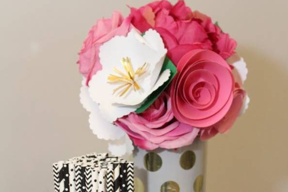 Pink and white flowers