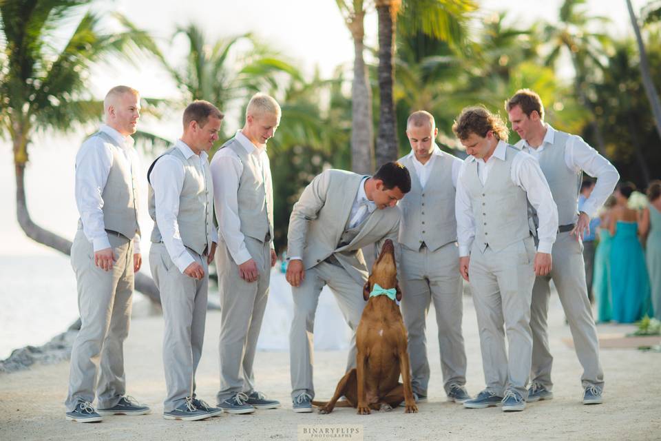 Bride and her bridesmaids