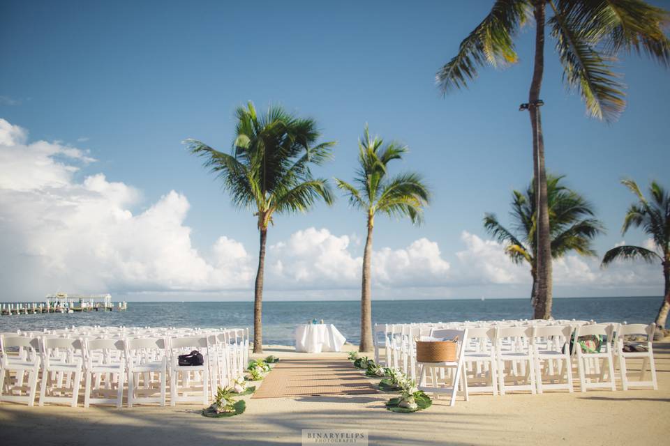 Beach wedding ceremony venue