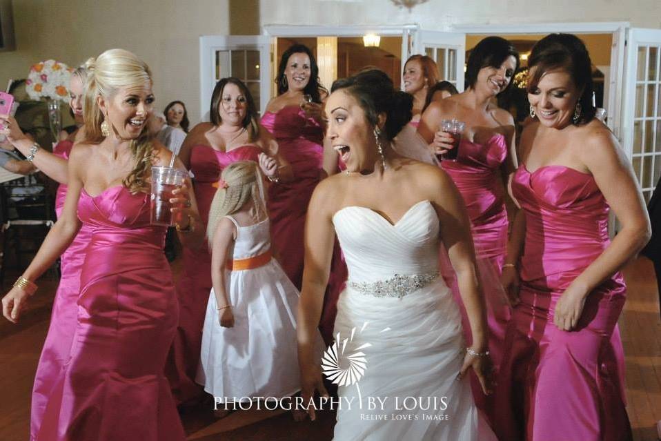 Bride and bridesmaids