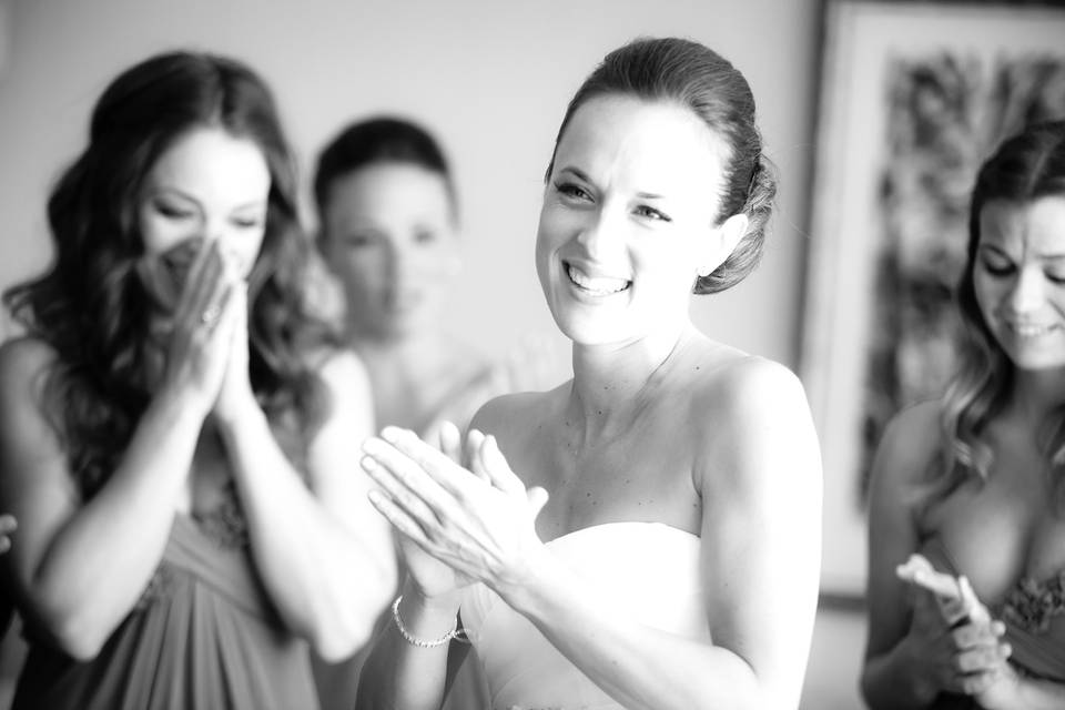 Bride and bridesmaids