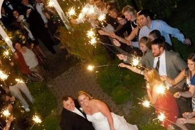 Couple with their guests