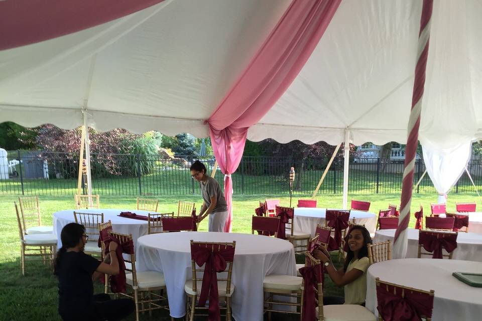 Open air reception setup