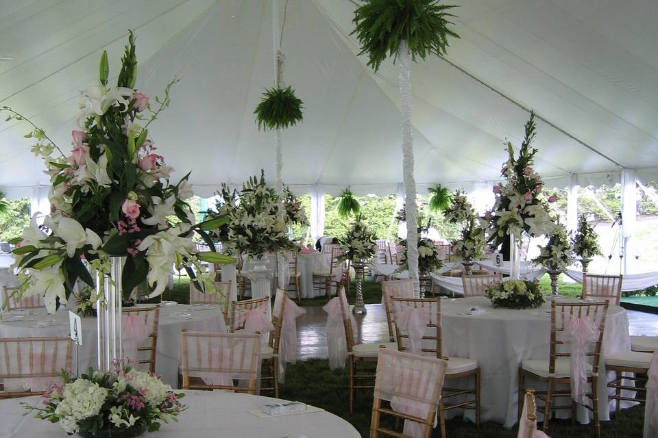 Feminine organza chair sashes