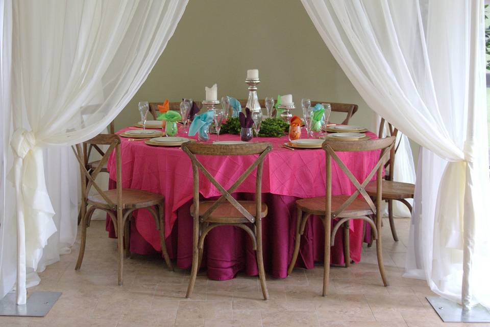 Romantic wedding party table