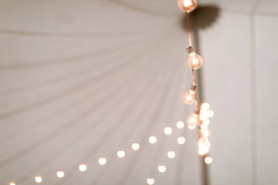 Sail cloth tent lighting