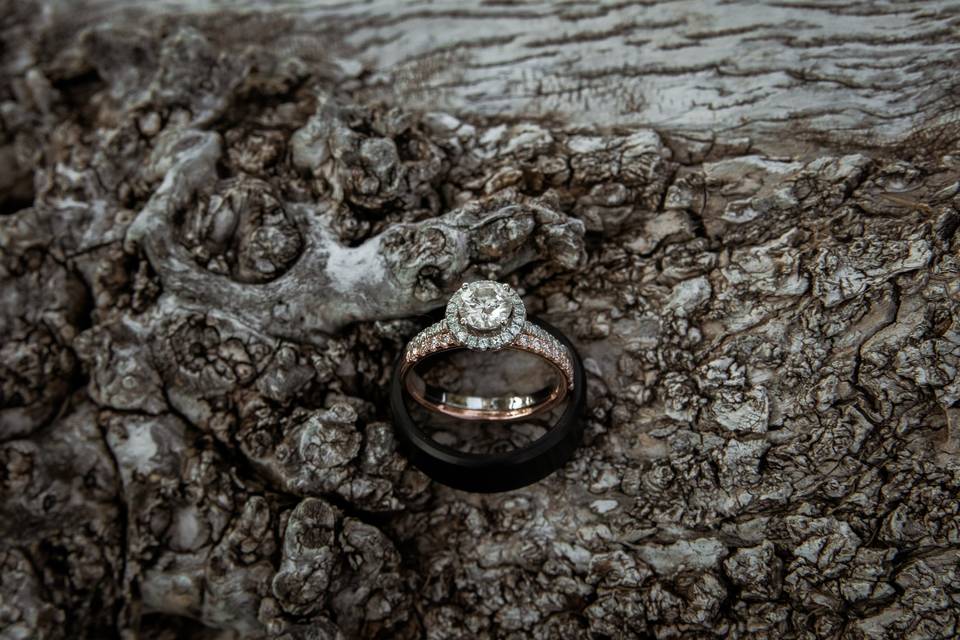 Detail of wedding rings