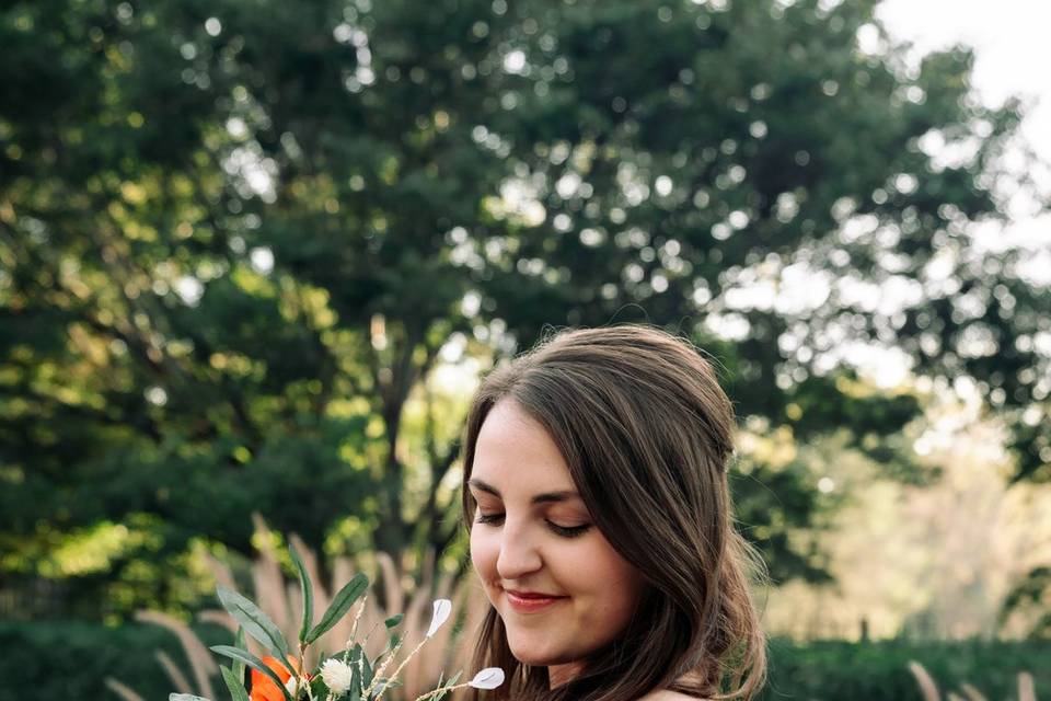 Bride with her bouquet