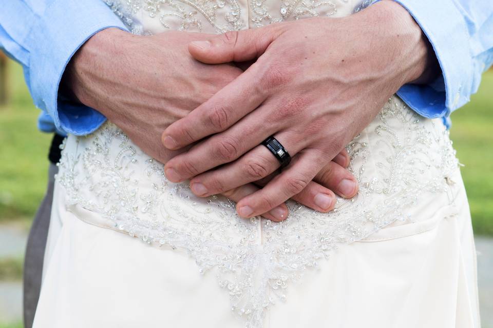 Couples hands detail