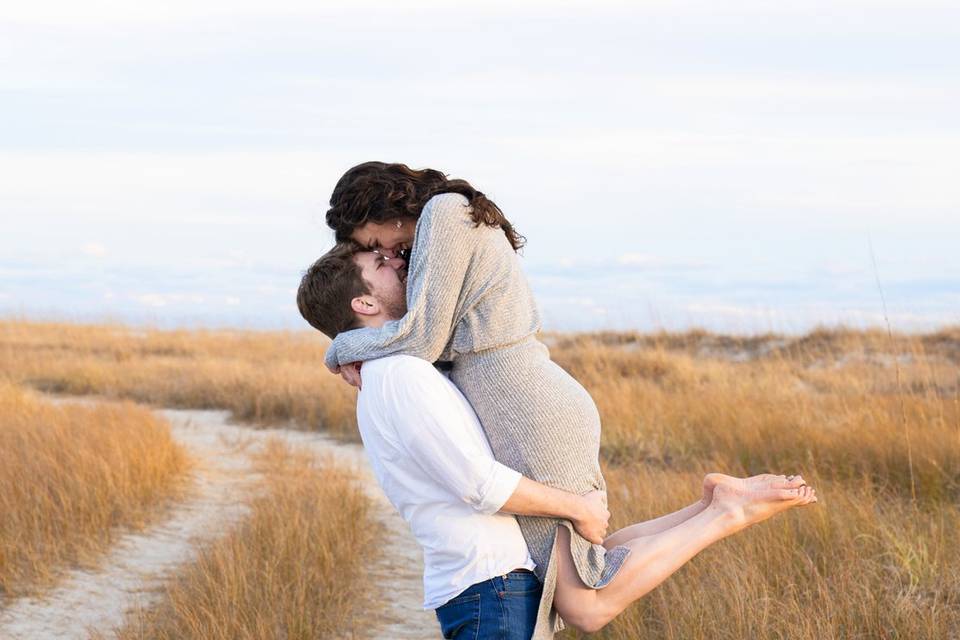 Engagement session at nc beach