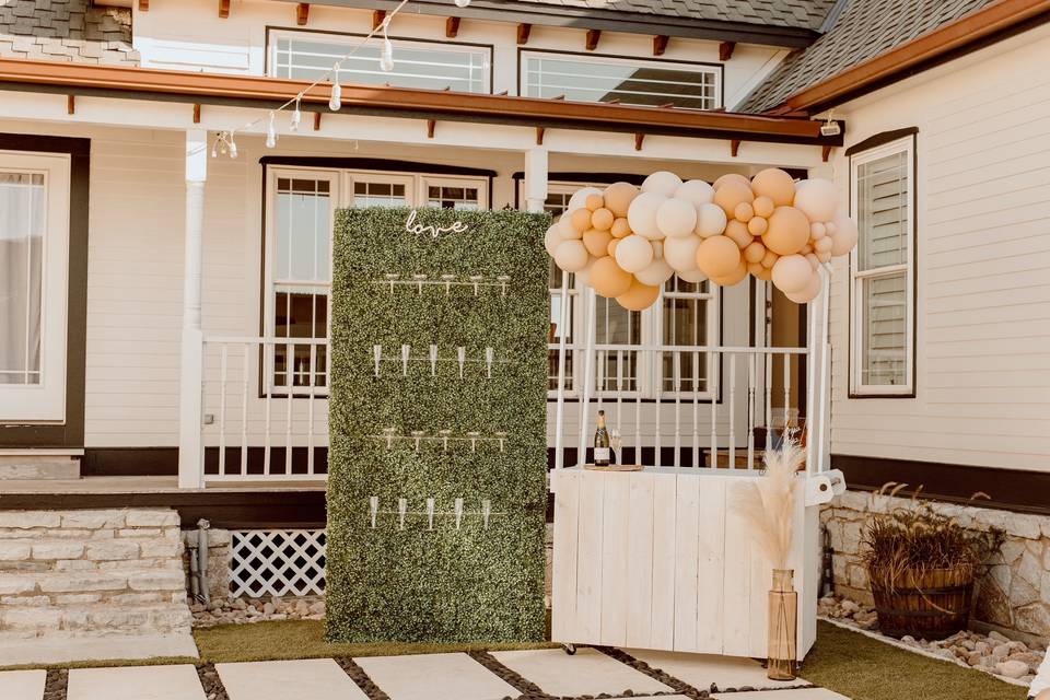 Bar setup in Courtyard