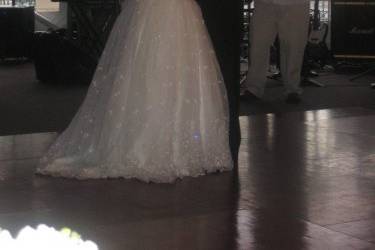 beautiful hand beaded organza wedding gown