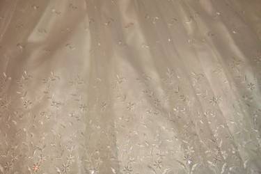 close look at the hand beaded gown