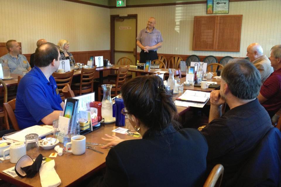 Speaking to breakfast group