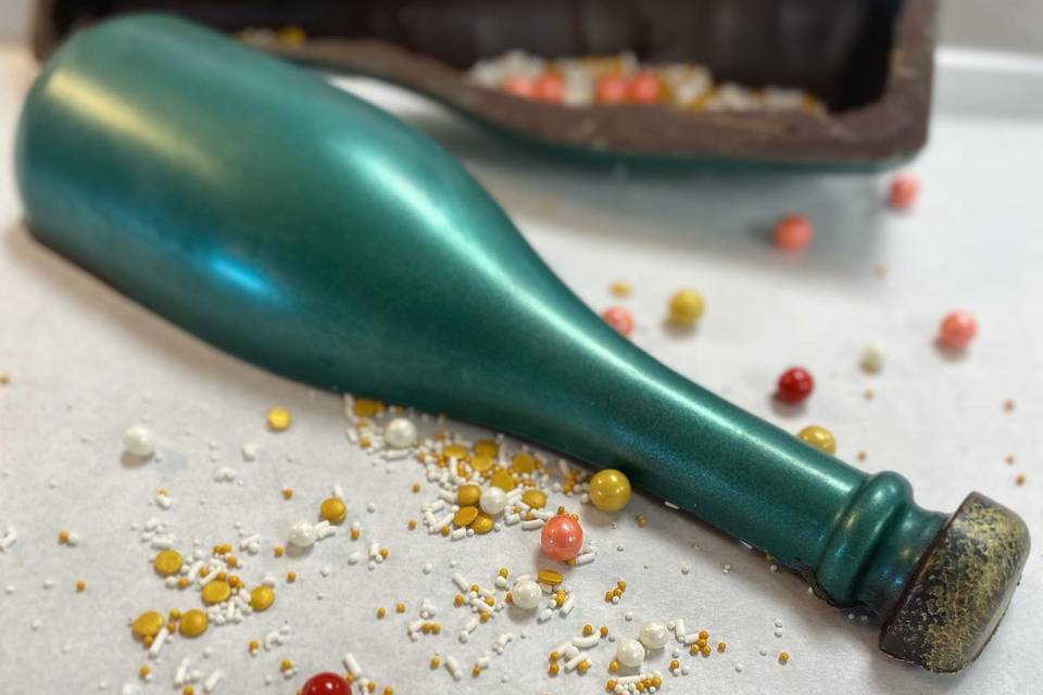 3D Chocolate Champagne Bottle