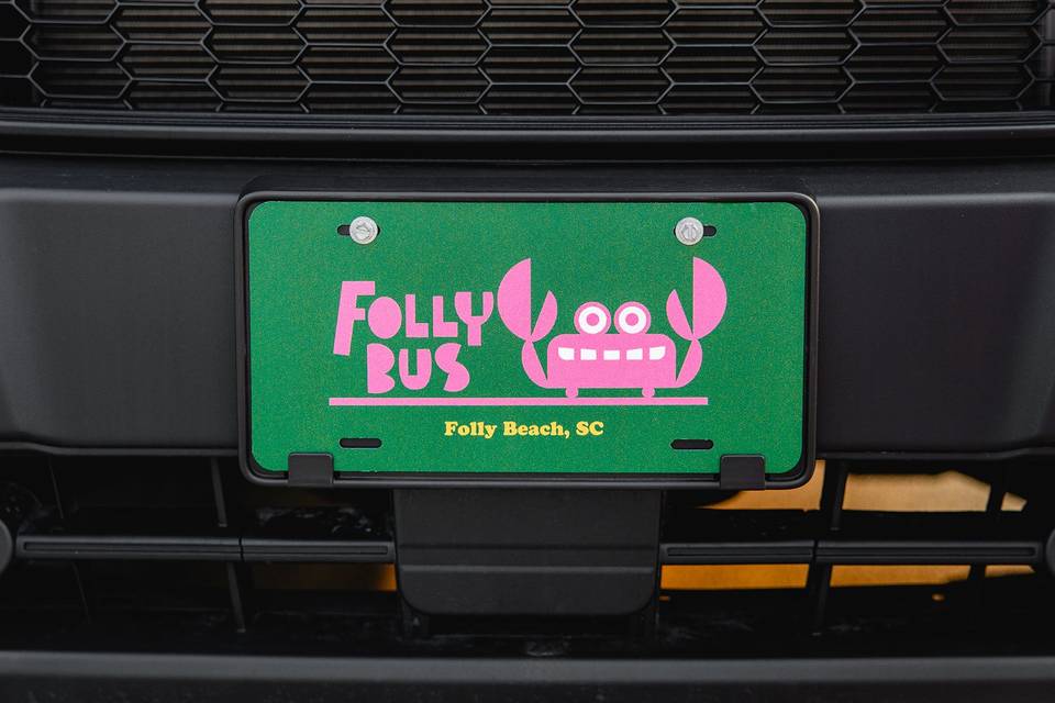 Folly Bus license plate
