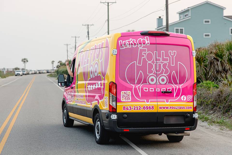 Folly Bus waving goodbye