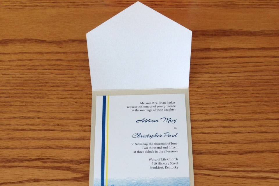 Ocean/Nautical inspired wedding invitation.  Would be great for a destination wedding.