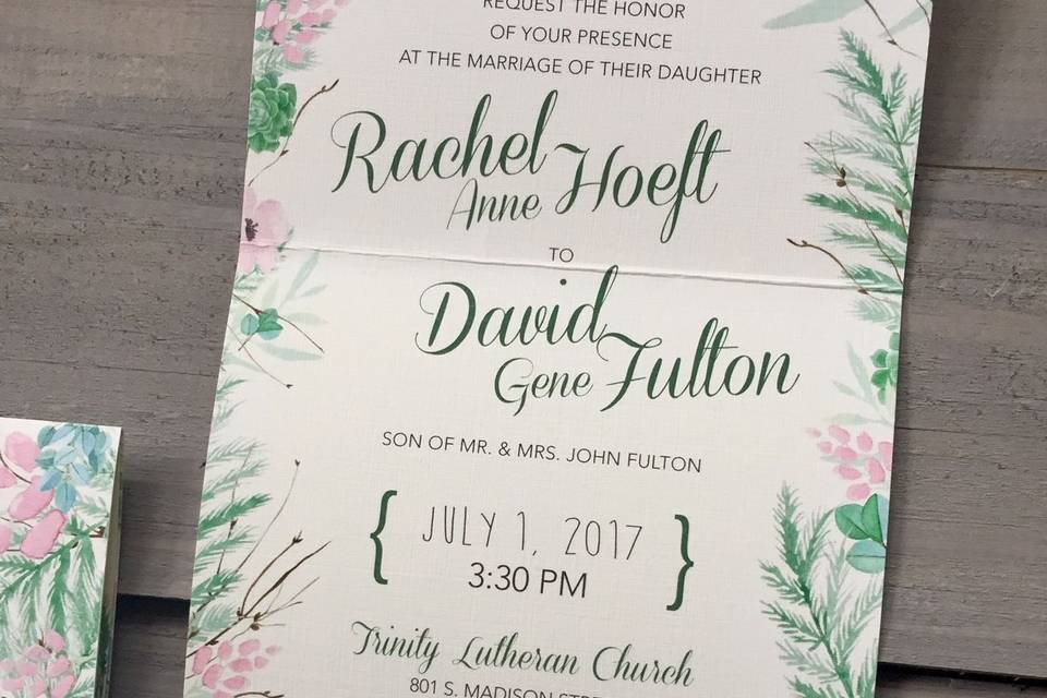 Tri-fold wedding invite