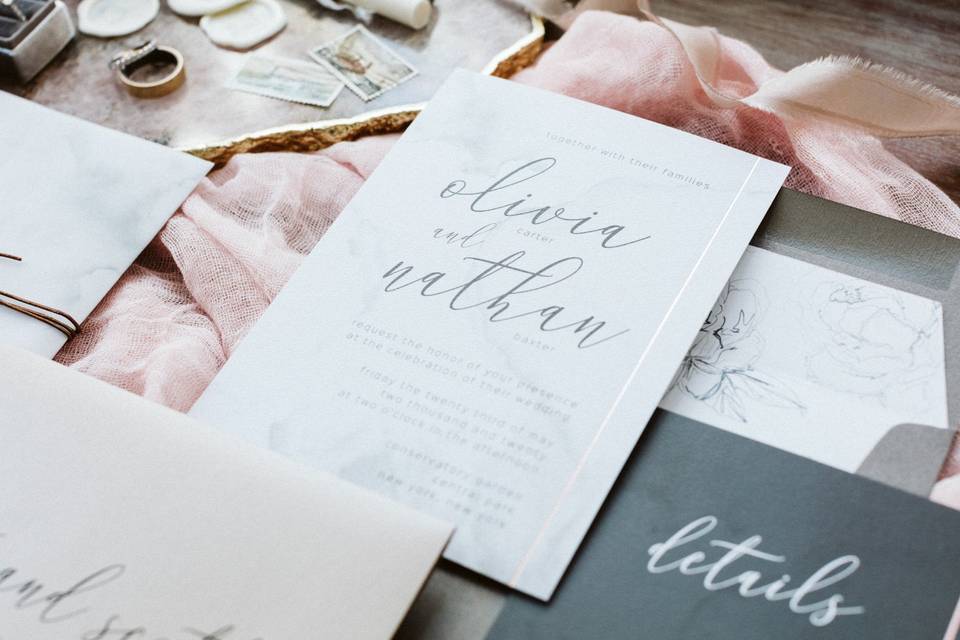 Rose Gold Foil Slate