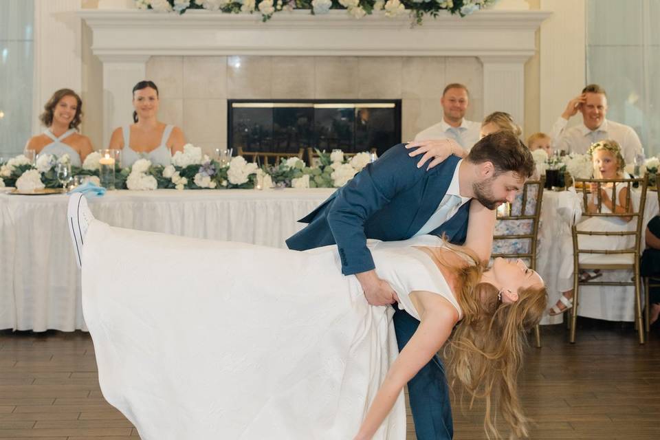 White and blue wedding