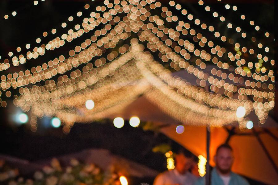 Dancing under the stars and twinkle lights. Renee Mellott Photography.
