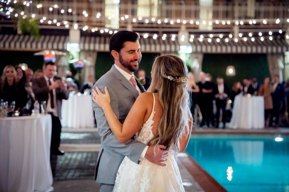 Couple- Poolside Reception