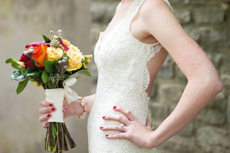 Bride holding her bouquet