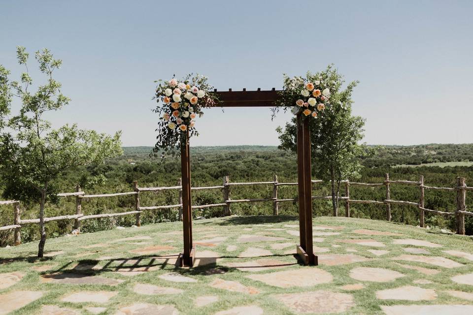 Wedding arch with flower designs