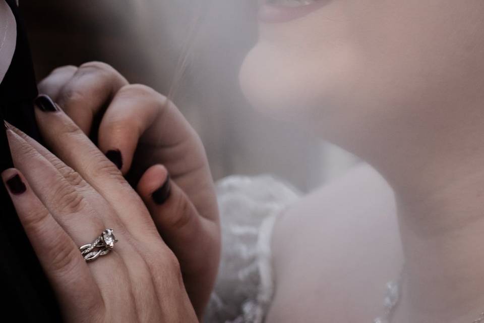 Bride + groom laughing