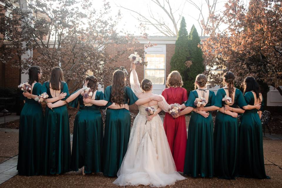 Bride + bridesmaids