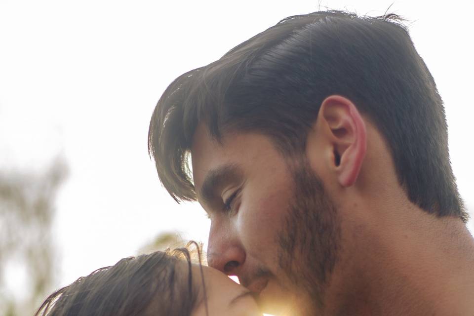 Forehead kiss + sun flare