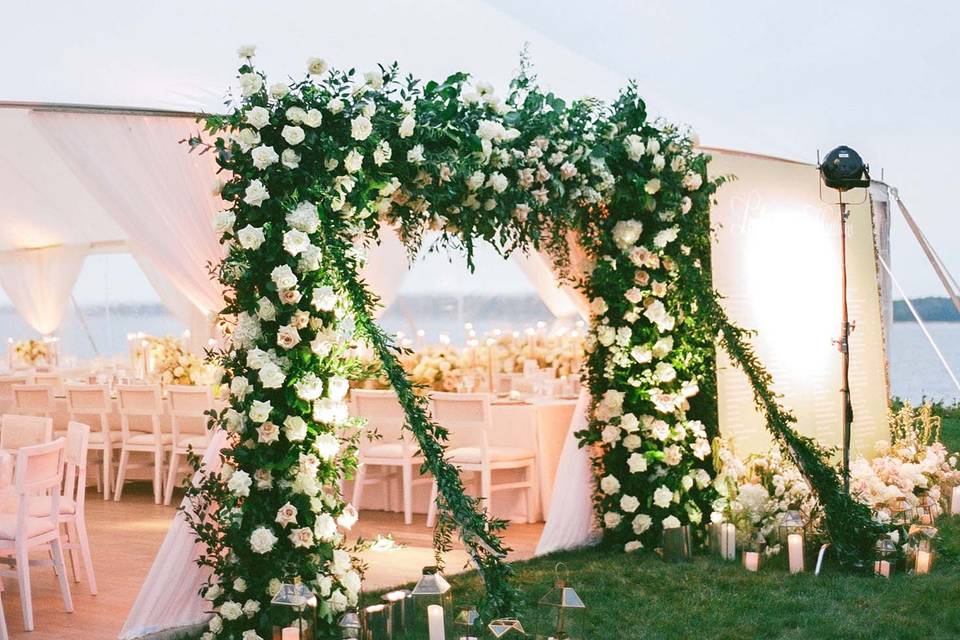 Floral Tent Entrance Arch