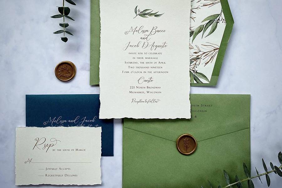 Deckled edge invitations