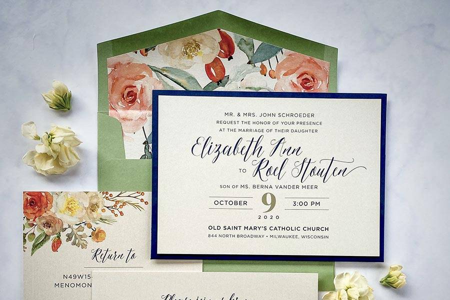 Harvest floral invitations