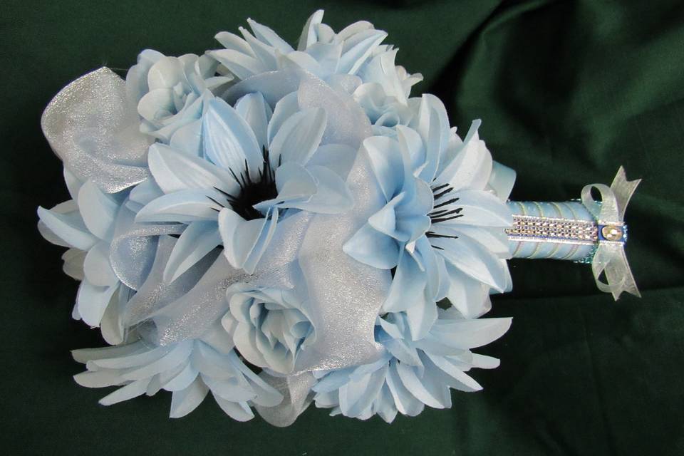 Baby blue magnificent bridal bouquet