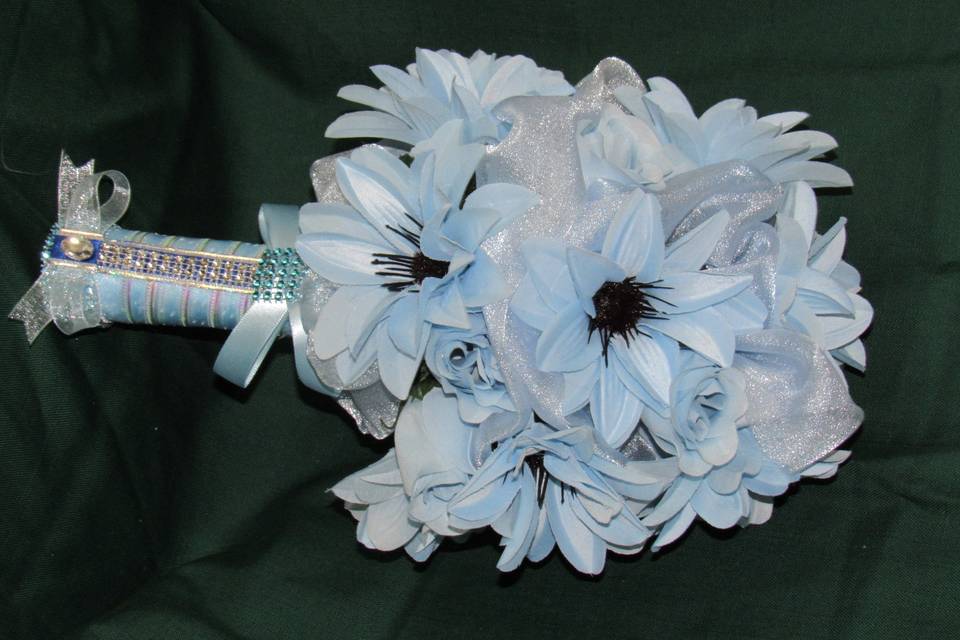 Baby blue magnificent bridal bouquet